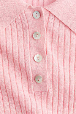 Rib-knit polo shirt - H&m фото 5
