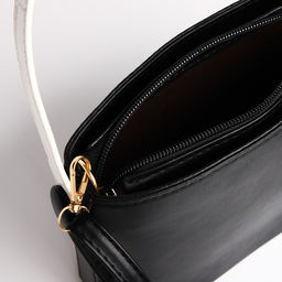 Сумка женская кросс-боди на молнии, 22×8×15 см, чёрная