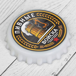 Открывашка для пива на магните Пивные войска, d=7 см