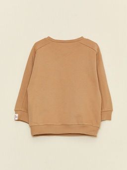 Bisiklet Yaka Uzun Kollu Bask?l? Erkek Bebek Sweatshirt