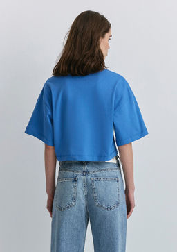 Mavi Patch Logo Bask?l? Mavi Crop Tisort фото 3