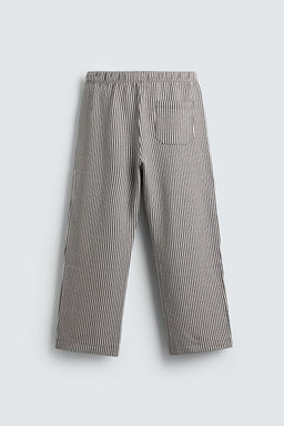 COMFORT STRIPED SEERSUCKER TROUSERS - Zara фото 8
