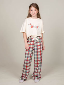Брюки пижамные детские 1111 молочная клетка 390 Be Friends  фото 6