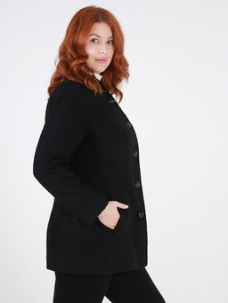 Полупальто с шарфом черного цвета - Almond фото 3