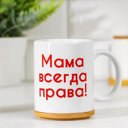 Кружка сублимация Мама всегда права, c нанесением