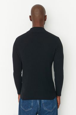 TRENDYOL MAN Bordo Unisex Dar Kal?p Pamuklu Yar?m Bal?kc? Yaka Fitilli Triko Kazak TMNAW21KZ0553 - Trendyolmilla фото 5