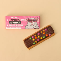 Печенье с карамелью и драже Крыса, 33 г.