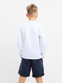 Джемпер поло для мальчика MINAKU: Basic Line KIDS, белый, рост 134 см