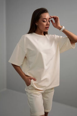 Женский костюм оверсайз из футера двухнитки Happyfox