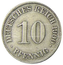 10 пфеннигов 1900 года А Германия