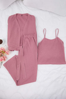 Gul Kurusu Pamuk Polyester Duz Kaskorse Orme Pijama Tak?m? THMAW26PT00215 - Trendyolmilla фото 2