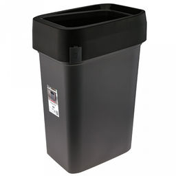 Ведро для мусора с воронкообразной крышкой пластмассовое SMART BIN PRO 50л, с креплением для мусорных пакетов, черный Econova (Россия)
