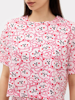 Комплект женский (футболка, бриджи) розовый с медведями - Mark formelle фото 6