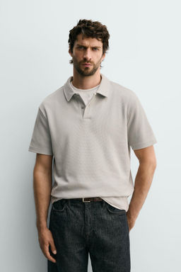 POLO ESTRUCTURA WAFFLE / Gris perla - Zara фото 3