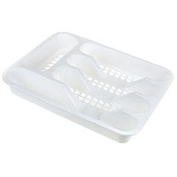 Лоток для столовых приборов пластмассовый 33х26х5см, сетчатый, белый (Россия)
