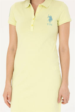 Женское светло-желтое трикотажное платье - U.s. polo assn фото 13
