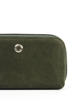 LACCOMA косметичка LA-7001-Z-темно-зеленый натуральная замша  фото 3