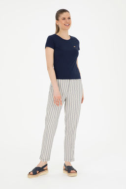 Футболка U. S. Polo Assn женская с круглым вырезом темно-синяя - U.s. polo assn фото 11