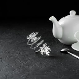 Кольцо для салфетки Лист, 104,5 см, цвет серебряный - Simaland фото 5