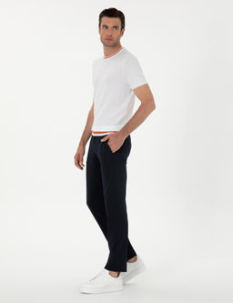 Белая приталенная трикотажная футболка с круглым вырезом - Cacharel фото 4