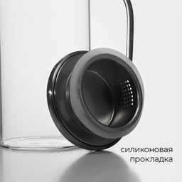 Кувшин для воды Magistro «Богема», 1 л, 9×23 см, стекло, с металлической крышкой, прозрачный, серебристый