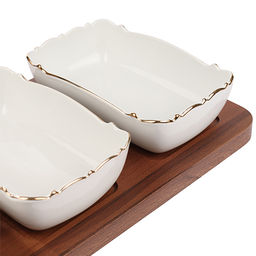 90035-328 Менажница на подставке 3 блюда 4пр керамика LR (х8) - Mayer&boch фото 2