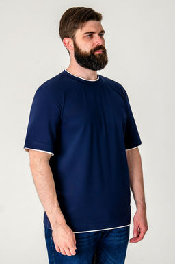 Арт. 67128/3 Футболка мужская 48-56 (5 шт) Цвет:темно-синий