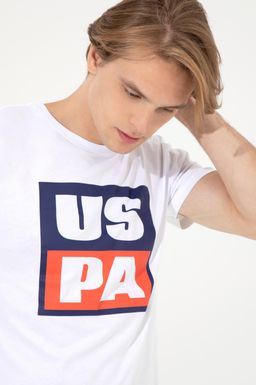 U. S. Polo Assn Мужская белая футболка с круглым вырезом