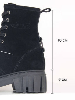 Ботинки 329.21153bl. черный замша/Байка