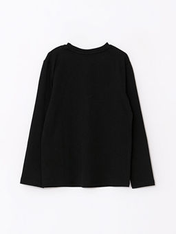 Bisiklet Yaka Atat?rk Bask?l? Uzun Kollu Pamuklu Erkek ?ocuk Ti??rt - Waikiki фото 2