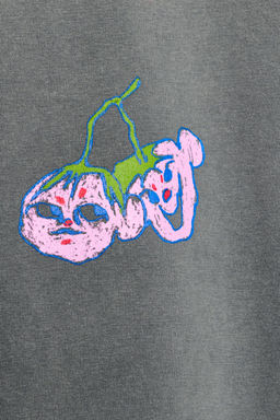 CAMISETA EFECTO LAVADO PAULA GRENOUILLE / Gris antracita