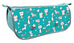 Пенал-косметичка 220*105мм, объемный, печать на ткани "Премиум. Принт зверушки" (К-7)