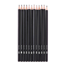 Набор карандашей чернографитных 12 штук (2 шт.-2 В, 2 шт.-В, 4 шт.-НВ, 2 шт.-Н, 2 шт.-2Н)