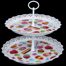 Ваза для фруктов 2-х ярусная 30+25 см/ 60130 /уп 48/ (1) - ГалеонТрейд фото 5