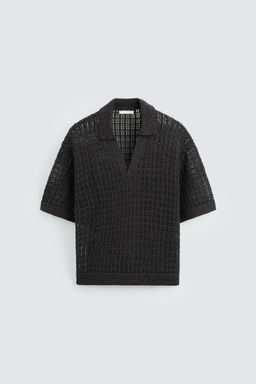 OPEN KNIT POLO SHIRT - Zara фото 7