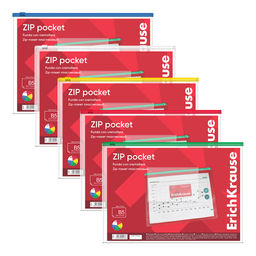 АКЦИЯ Цена за 12 шт. Zip-пакет пластиковый ErichKrause PVC Zip Pocket, B5, прозрачный (в пакете по 12 шт.)