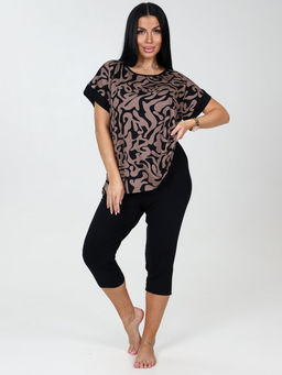 617 Домашний костюм бриджи (Разводы коричневые)