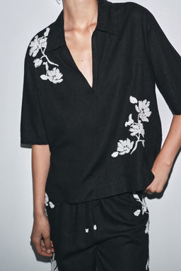 BEADED EMBROIDERY SHIRT ZW COLLECTION - Zara фото 10