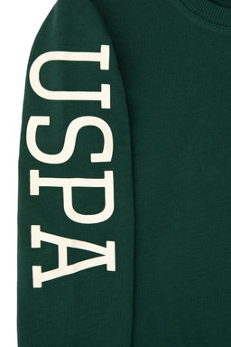 Erkek _ocuk Koyu Ye_il Basic Bisiklet Yaka Sweatshirt Sepette S_rpriz _ndirim - U.s. polo assn фото 7