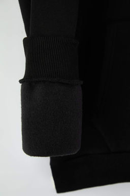 Siyah Yeni Oversize/Genis Kesim Nak?sl? Kal?n Ici Polarl? Sweatshirt TMNAW26SW00032 - Trendyolmilla фото 3