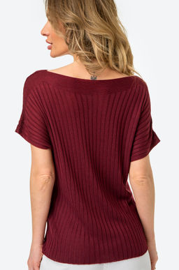 Женский джемпер с коротким рукавом в рубчик Happy Fox  фото 15