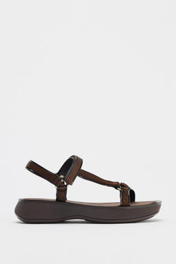 STRAPPY HOOK-AND-LOOP SANDALS - Zara фото 3