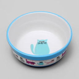 Миска керамическая Кошачья жизнь 300 мл 12,7 х 5 см, голубая - Пижон фото 2