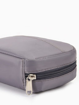 Косметичка дорожная на молнии с карманом, на подкладке, серая - Simaland фото 2