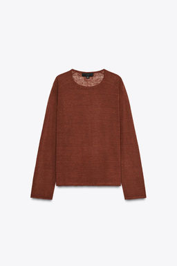 LINEN BLEND KNIT SWEATER - Zara фото 12