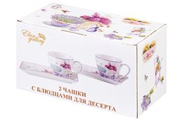 Набор Elan Gallery Лаванда 2 чашки с блюдцами 250 мл New Bone China  фото 8