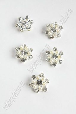 Кабошон-пуговица флоризель металл "Цветок" NK-91 (5 шт) SF-2061