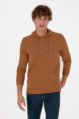 Erkek Regular Fit Kap__onlu Camel Basic Sweatshirt Sepette S_rpriz _ndirim