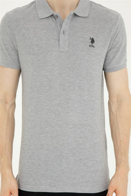 Мужская серая меланжевая базовая футболка - U.s. polo assn фото 6
