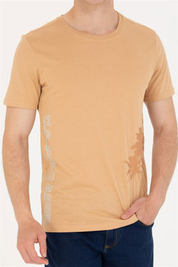 U. S. Polo Assn Мужская футболка Camel с круглым вырезом Неожиданная скидка в корзине